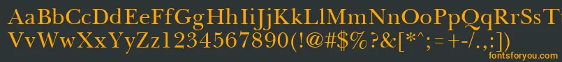 フォントBassetRegular – 黒い背景にオレンジの文字