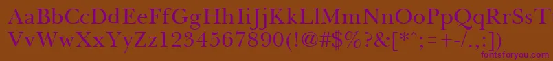 BassetRegular Font – Purple Fonts on Brown Background