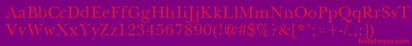 フォントBassetRegular – 紫の背景に赤い文字