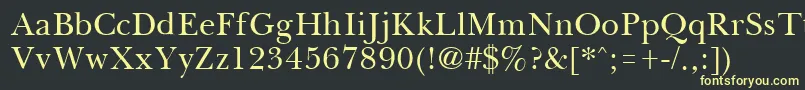 フォントBassetRegular – 黒い背景に黄色の文字