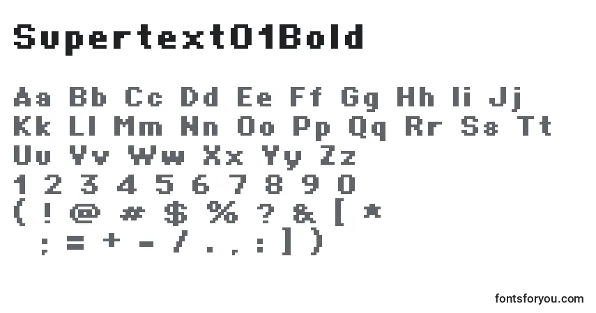 Supertext01Bold-fontti – aakkoset, numerot, erikoismerkit