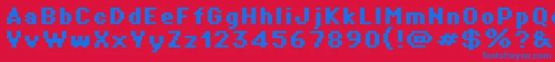 フォントSupertext01Bold – 赤い背景に青い文字