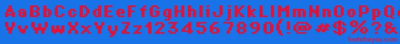 Supertext01Bold Font – Red Fonts on Blue Background