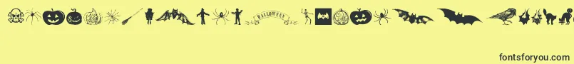 VintageHalloween Font – Black Fonts on Yellow Background