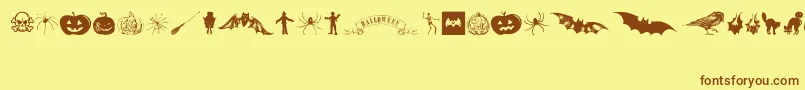 VintageHalloween Font – Brown Fonts on Yellow Background