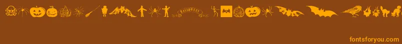 VintageHalloween Font – Orange Fonts on Brown Background