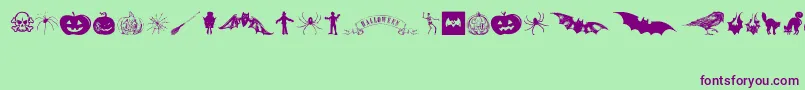 VintageHalloween Font – Purple Fonts on Green Background