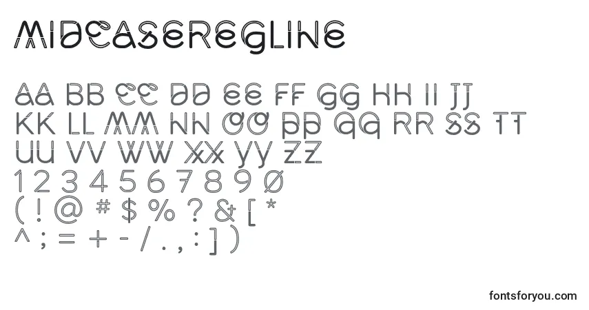 MidcaseRegline-fontti – aakkoset, numerot, erikoismerkit