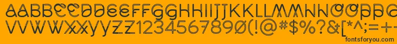 MidcaseRegline-Schriftart – Schwarze Schriften auf orangefarbenem Hintergrund