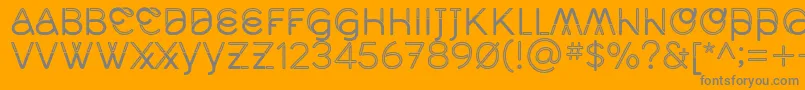 MidcaseRegline-Schriftart – Graue Schriften auf orangefarbenem Hintergrund