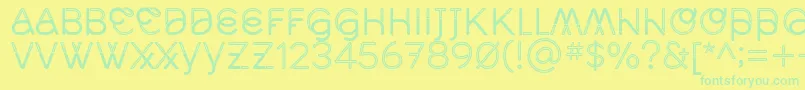 MidcaseRegline Font – Green Fonts on Yellow Background