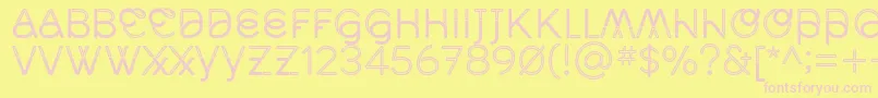 MidcaseRegline Font – Pink Fonts on Yellow Background