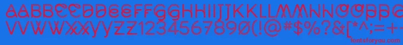 MidcaseRegline Font – Red Fonts on Blue Background