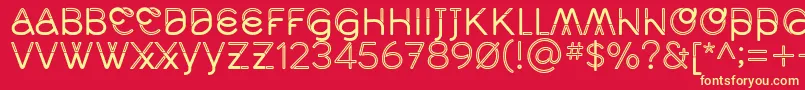 MidcaseRegline Font – Yellow Fonts on Red Background