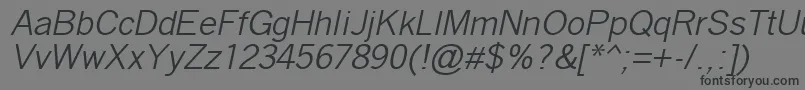 フォントQuicktypeIiItalic – 黒い文字の灰色の背景