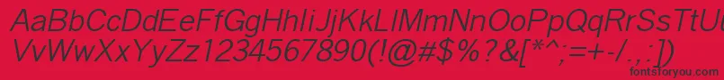 QuicktypeIiItalic Font – Black Fonts on Red Background