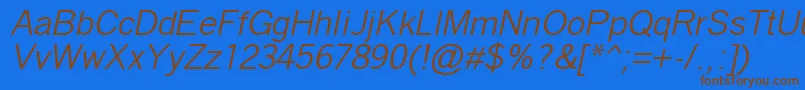 QuicktypeIiItalic Font – Brown Fonts on Blue Background