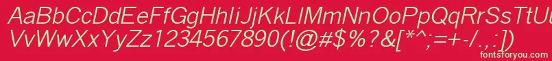 QuicktypeIiItalic Font – Green Fonts on Red Background