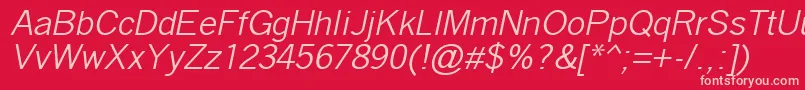 QuicktypeIiItalic Font – Pink Fonts on Red Background