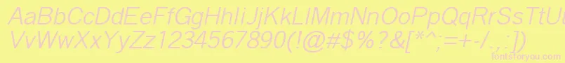 QuicktypeIiItalic Font – Pink Fonts on Yellow Background