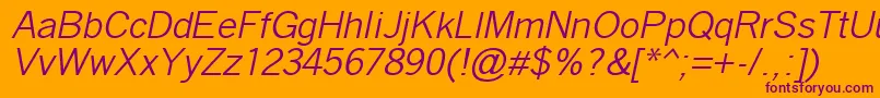 QuicktypeIiItalic Font – Purple Fonts on Orange Background