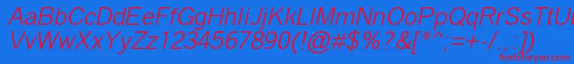 フォントQuicktypeIiItalic – 赤い文字の青い背景