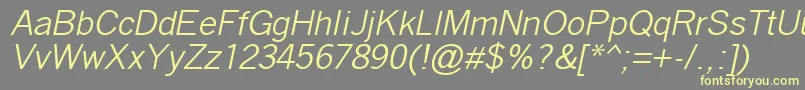 QuicktypeIiItalic Font – Yellow Fonts on Gray Background