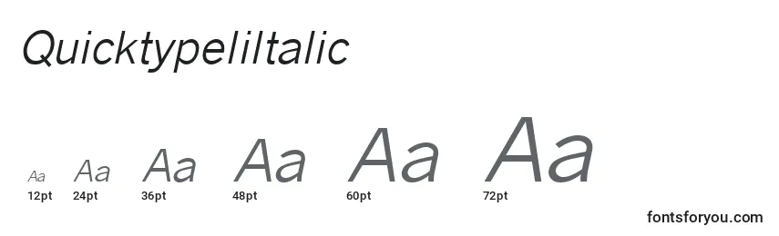 Größen der Schriftart QuicktypeIiItalic