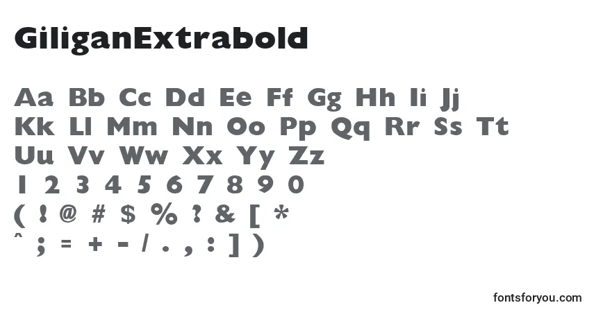 GiliganExtraboldフォント–アルファベット、数字、特殊文字