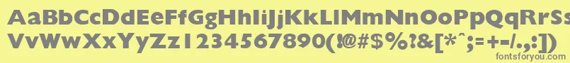 Lisätietoja GiliganExtrabold-fontista GiliganExtrabold-fontti – harmaat kirjasimet keltaisella taustalla