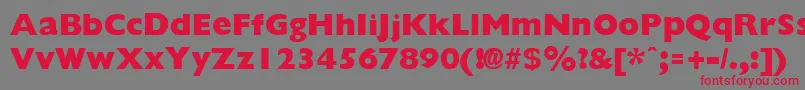 Fonte GiliganExtrabold – fontes vermelhas em um fundo cinza