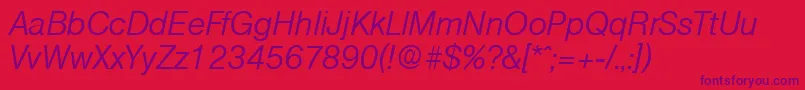 OlympiaLightita Font – Purple Fonts on Red Background