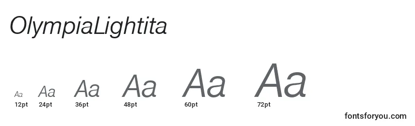 OlympiaLightita Font Sizes