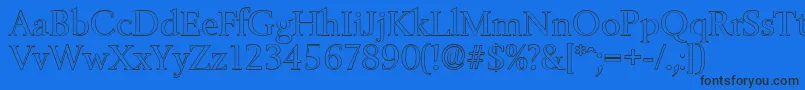 BelfastoutlineRegular Font – Black Fonts on Blue Background