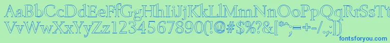 BelfastoutlineRegular Font – Blue Fonts on Green Background