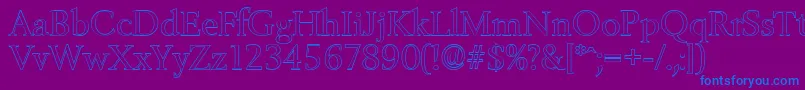 BelfastoutlineRegular Font – Blue Fonts on Purple Background