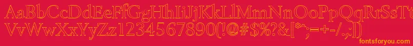 BelfastoutlineRegular Font – Orange Fonts on Red Background