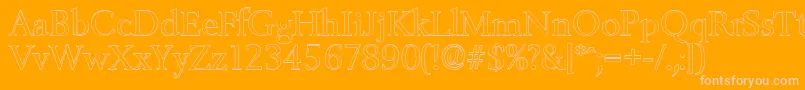 Więcej informacji o czcionce BelfastoutlineRegular Czcionka BelfastoutlineRegular – różowe czcionki na pomarańczowym tle