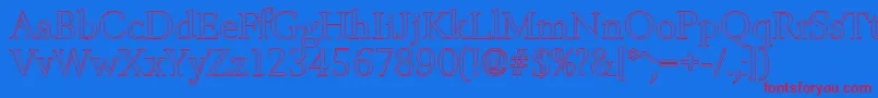 BelfastoutlineRegular Font – Red Fonts on Blue Background