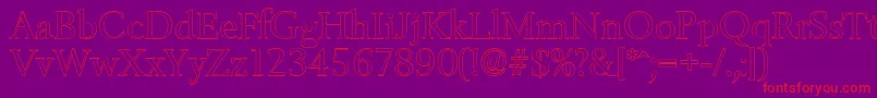 BelfastoutlineRegular Font – Red Fonts on Purple Background