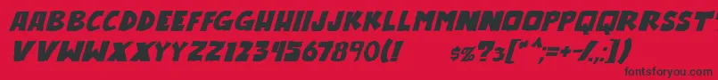 OutlanderItalic-fontti – mustat fontit punaisella taustalla