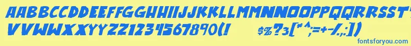 fuente OutlanderItalic – Fuentes Azules Sobre Fondo Amarillo