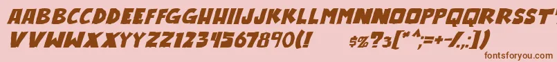 OutlanderItalic Font – Brown Fonts on Pink Background