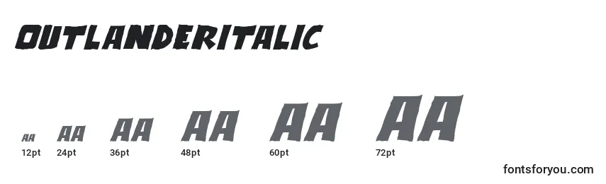 OutlanderItalic Font Sizes