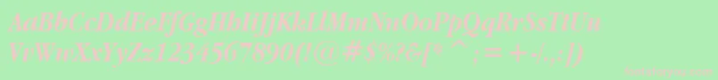 AppleGaramondBoldItalic Font – Pink Fonts on Green Background