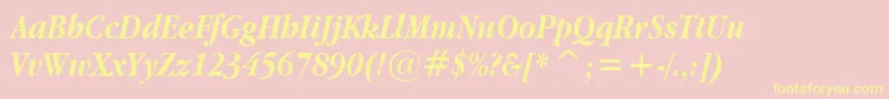 AppleGaramondBoldItalic Font – Yellow Fonts on Pink Background