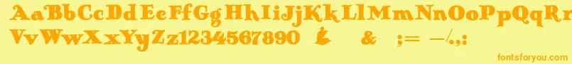 Oldantique Font – Orange Fonts on Yellow Background