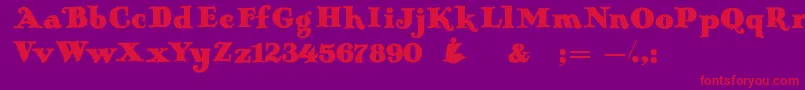 Oldantique Font – Red Fonts on Purple Background