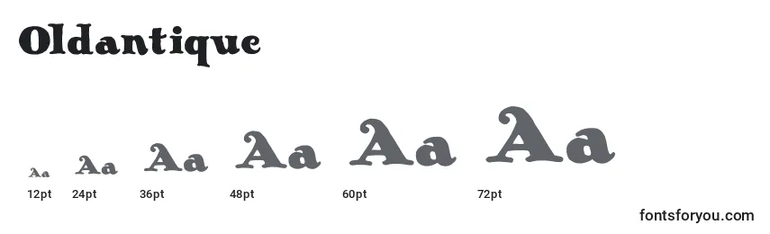 Размеры шрифта Oldantique