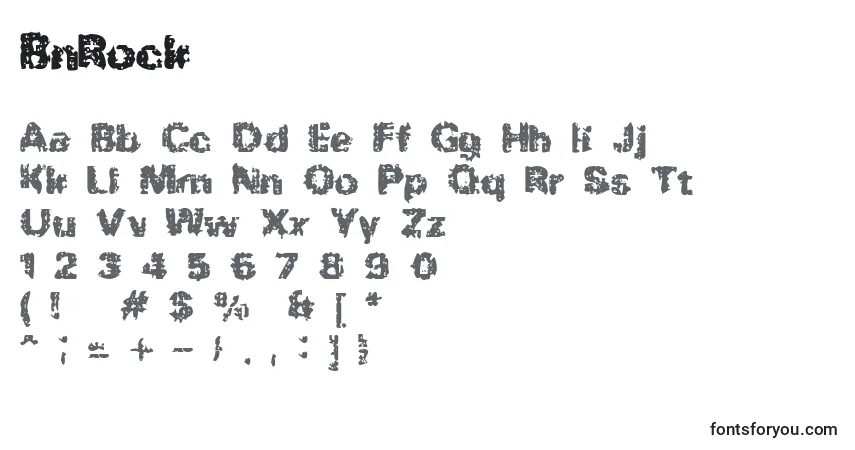 Czcionka BnRock – alfabet, cyfry, specjalne znaki